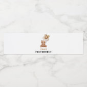 Balloon Ours Brown Anniversaire Étiquette de boute (Étiquettes simples)