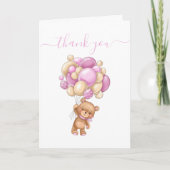Balloon Ours Teddy Carte de remerciements cadeau E (Devant)