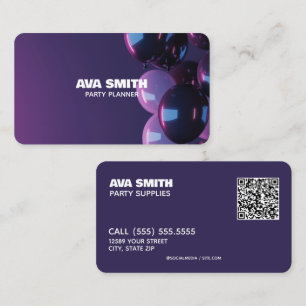 🎈   Balloon Party Aangepaste QR Visitekaartje