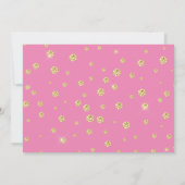 Balloon rose Foil Photo 3e anniversaire Invitation (Dos)