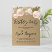 Balloon rose or Invitation de fête d'anniversaire (Debout devant)