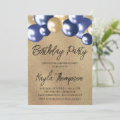Balloon rose or Invitation de fête d'anniversaire (Debout devant)