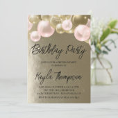 Balloon rose or Invitation de fête d'anniversaire (Debout devant)