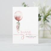 Balloon rose or vert Baby shower Merci (Debout devant)