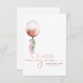 Balloon rose or vert Baby shower Merci (Devant / Derrière)