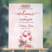 Balloon rose poussette bébé fille musulmane Aqiqah (Neutre)