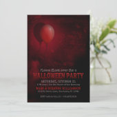 Balloon Rouge Scary Halloween Party Invitation (Debout devant)