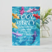Balloon Sharks I Pool Party Invitation (Debout devant)
