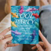 Balloon Sharks I Pool Party Invitation