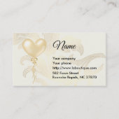 Balloon Soft Gold Heart et Carte de visite Florals (Devant)