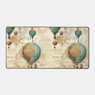 Balloon vintage à air chaud dans un paysage serein