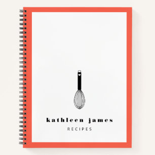Balloon Whisk Coral profond Carnet blanc
