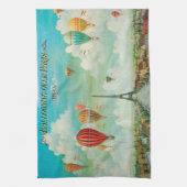 Ballooning over kunstreizen in Parijs Theedoek (Verticaal)