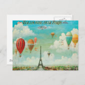 Ballooning over Parijs Briefkaart (Voorkant / Achterkant)