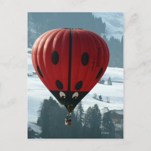ballooning with lady bug briefkaart