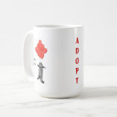 Balloonns rouge me secourent tasse de café en (Devant gauche)