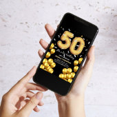 Balloons 50 Years Birthday Invitation