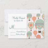 Balloons à air chaud avec Cartes RSVP de mariage d (Devant)