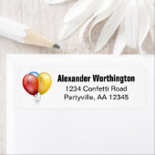 Balloons Birthday Black Adres Etiket (Insitu)