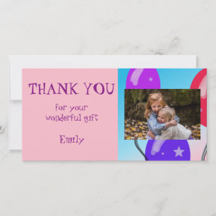 Balloons Birthday Hartelijk dank voor foto Bedankkaart