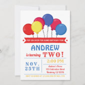 Balloons Birthday Party Kaart (Voorkant)