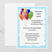 Balloons Birthday Party Kaart (Voorkant / Achterkant)