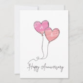 Balloons Coeur Romantique Carte Anniversaire Perso (Devant)