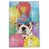 Balloons d'anniversaire Bulldog moyen sac cadeau (Devant)