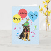 Balloons de fête d'anniversaire Carte berger allem (Fleur jaune)