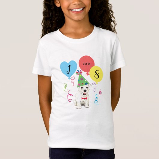 Balloons de fête d'anniversaire Westie T-shirt (Devant)