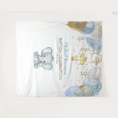 Balloons Éléphant Aquarelle Baptême Tenture (Devant (Horizontal))