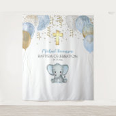Balloons Éléphant Aquarelle Baptême Tenture (Devant)