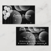 Balloons Feestfeest Planner Decor Black Visitekaartje (Voorkant / Achterkant)