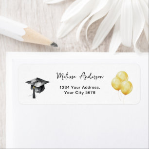 Balloons Graduation Party Pet Adres Etiket