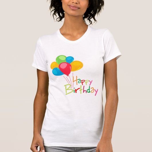 Balloons Happy Birthday T-shirt (Voorkant)