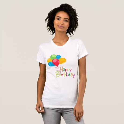 Balloons Happy Birthday T-shirt (Voorkant volledig)