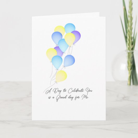 Balloons Love Birthday Bedankkaart (Voorkant)