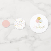 Balloons Or et rose Fille Baby shower Confetti (Devant)