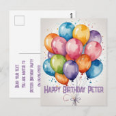 Balloons personnalisés carte postale d'invitation  (Devant / Derrière)