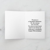 Balloons rose et or 70e carte d'anniversaire (Intérieur)