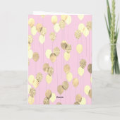 Balloons rose et or Carte d'anniversaire 80e (Dos)