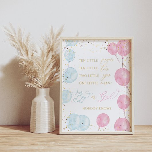 Balloons Teken van jongen of meisje Poster