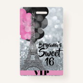 Balloons Tour Eiffel en argent rose VIP Pass Badge (Devant)