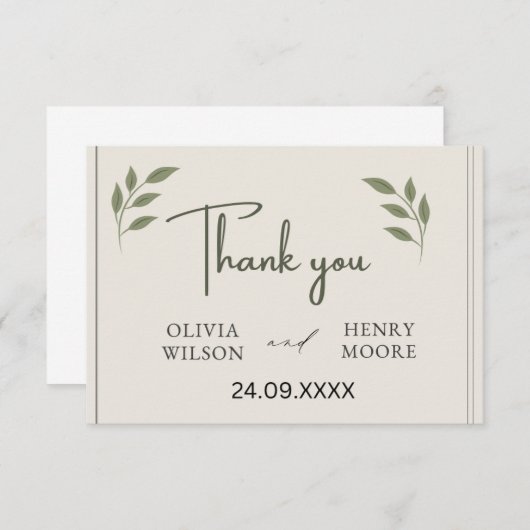 Ballotin de Merci minimaliste (Devant / Derrière)