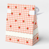BALLOTINS 文字　カスタム　いちご＆ギンガムチェック（サーモンピンク）   フェイバーボックス (Arrière)