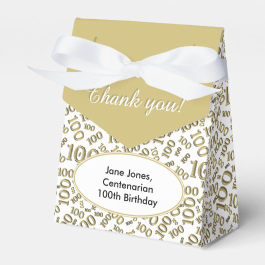 Ballotins 100e anniversaire Random Numéro Motif Or/Blanc (Verso)