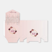 Ballotins 100e anniversaire rose or parties scintillant nom  (Déplié)