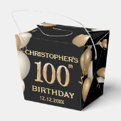 Ballotins 100e fête d'anniversaire Ballons Noir et Or (Arrière)