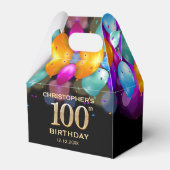 Ballotins 100e fête d'anniversaire Ballons Noir et Or (Arrière)