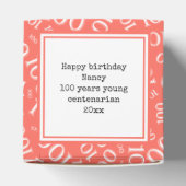 Ballotins 100e photo Keepsaké - Corail/Motif de numéro blanc (Haut)